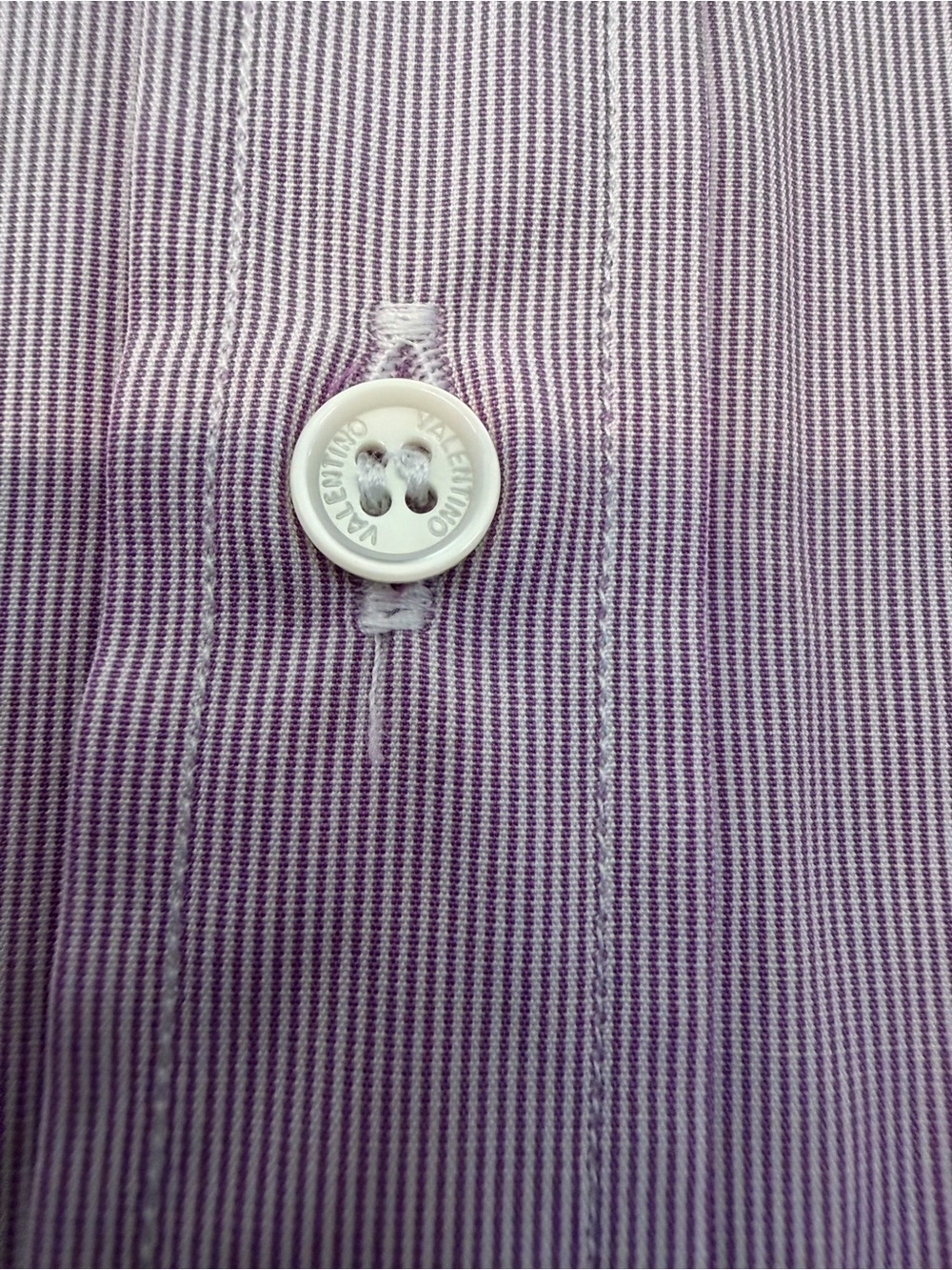 Valentino Light Lavender Stripe Men's Dress Shirt Cotton Italy / 41 / 16 - Picture 6 of 15